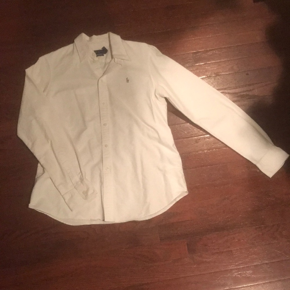White Ralph Lauren Custom Fit button up shirt